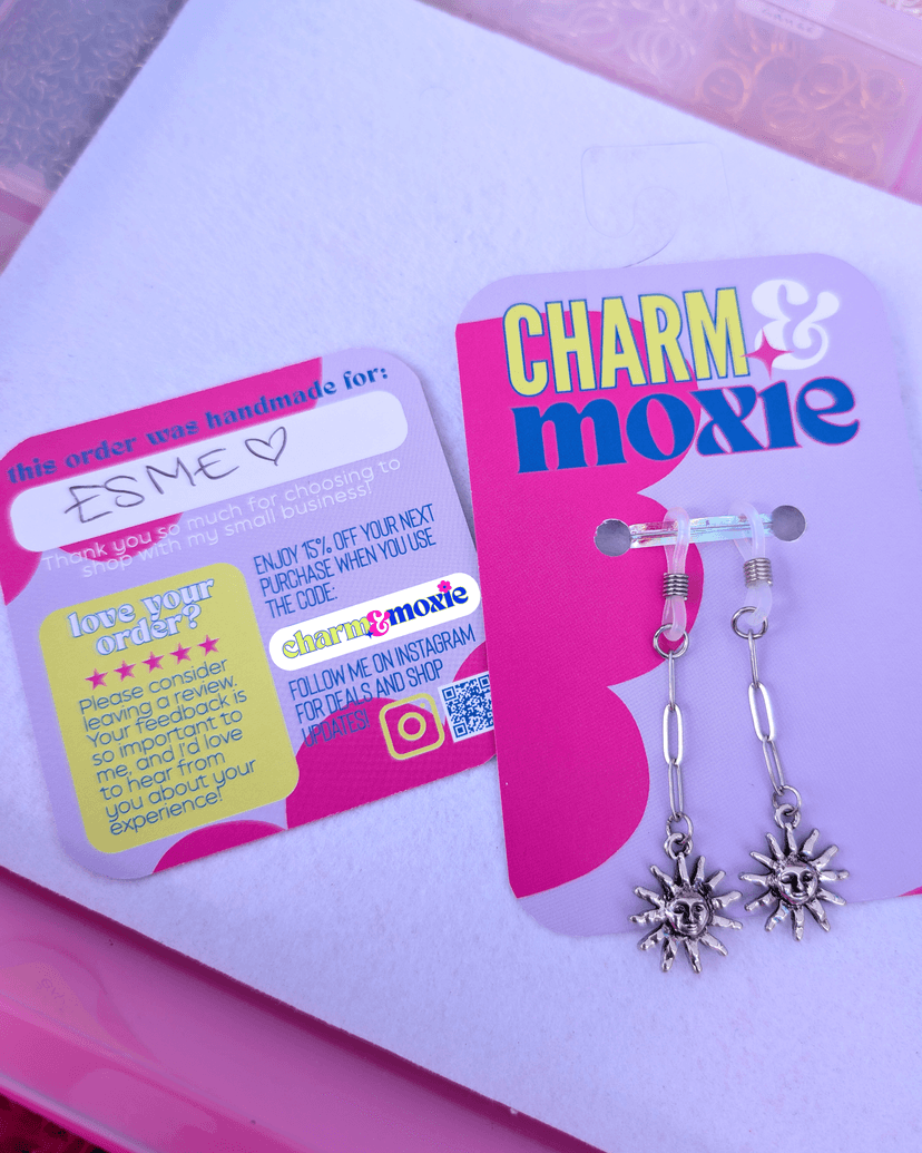 Custom Eyewear Charm Example: Esme