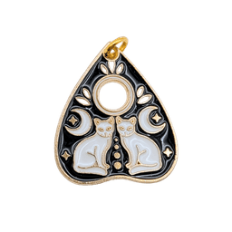 Ouija Planchette Charms — White Cats and Moons