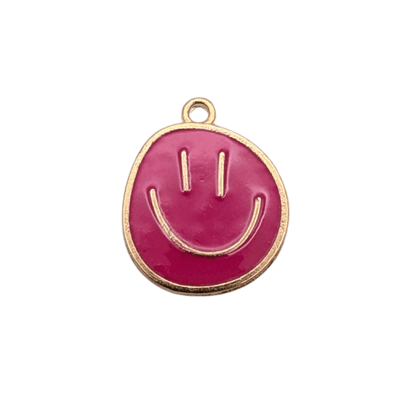 Smiley Face Charms — Hot Pink Smiley