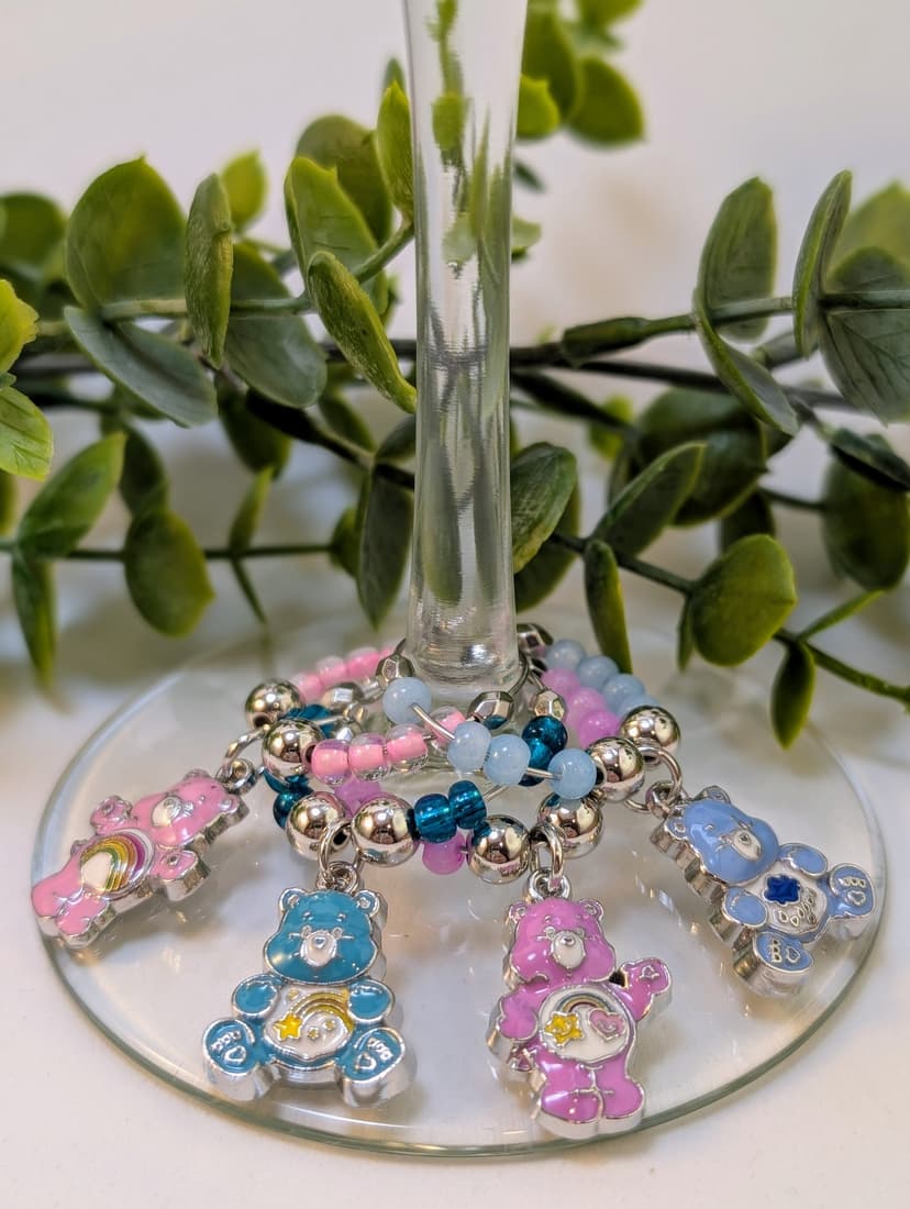 Care Bear Themed Stemware Charms - Set of 4