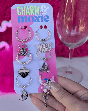Halloween Witchy Stemware Charms - Set of 6