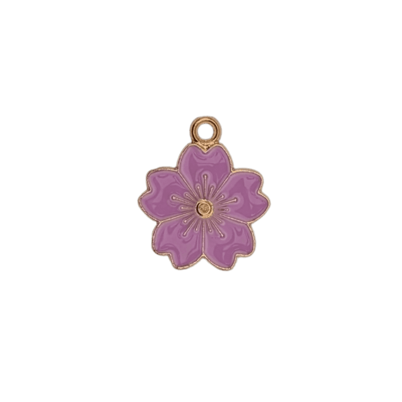 Purple Flower Charms — Large Purple Flower