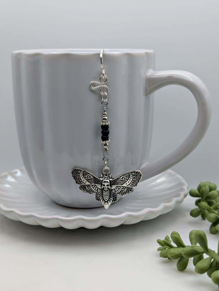 Death Moth Tea Bag Charm Weight
