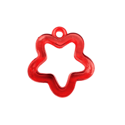Star Outline Acrylic Charm — Red