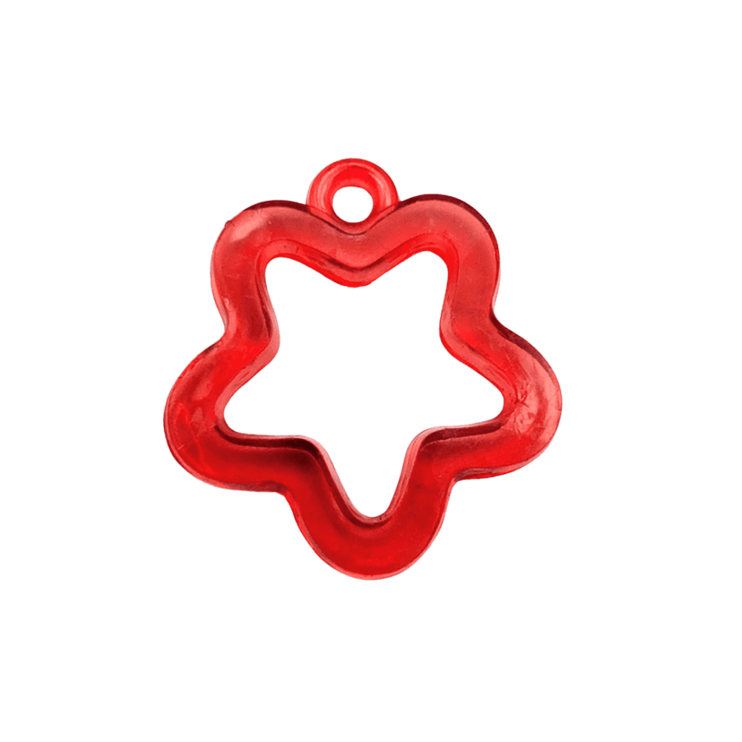Star Outline Acrylic Charm — Red Star