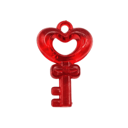 Heart Key Charms — Red