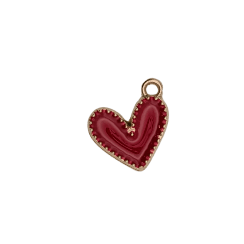 Mini Heart Charms — Red