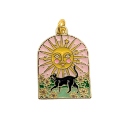 Celestial Cat Charms — Black Cat & Sun Arch