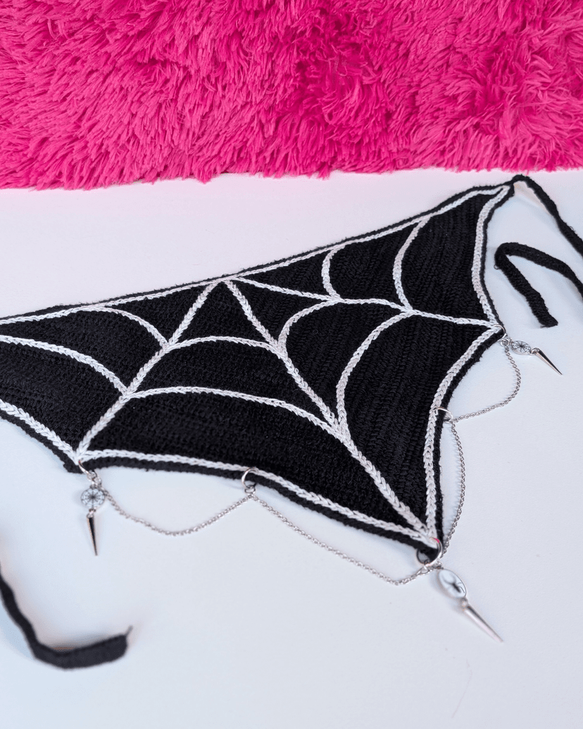 Halloween Crochet Bandana - Spiderweb