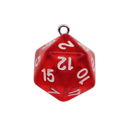 D20 - D&D Dice Charm — Red
