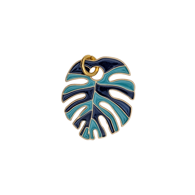 Monstera Leaf Charms — Blue Monstera