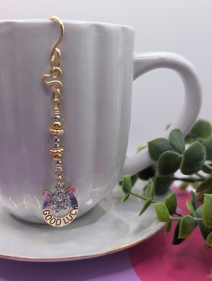 Good Luck Horseshoe Tea Bag Charm Weight